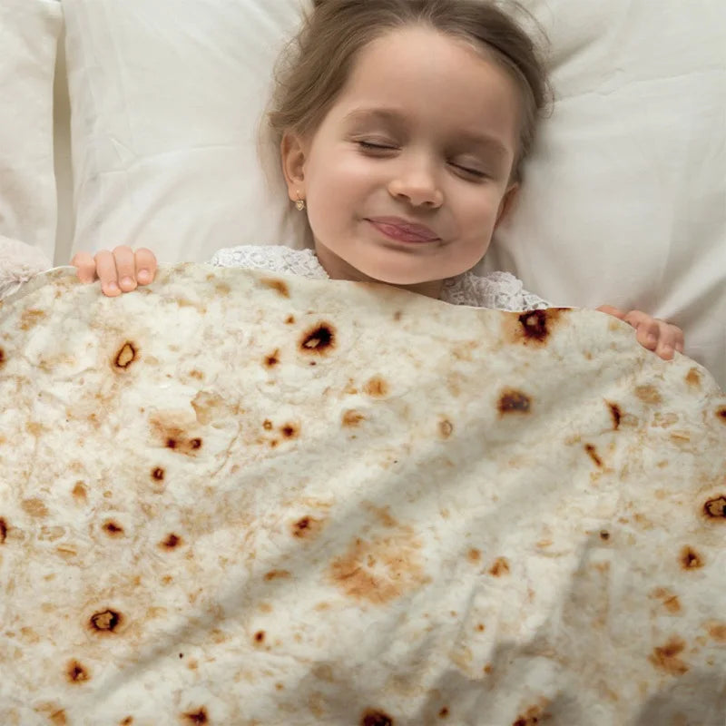 Realistic Taco Burrito Tortilla Blanket – Soft Flannel Novelty Round Throw for Adults, Kids, and Babies