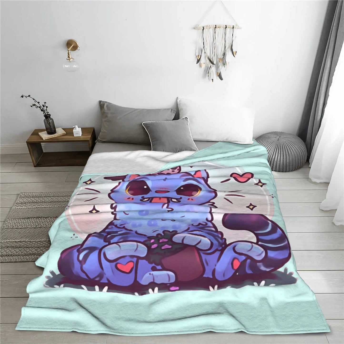 KPop Demon Hunters Tiger Plush Blanket – Soft Flannel Bedding Throw for Kids and Adults, Home Decor Bedspread, and Gift Idea